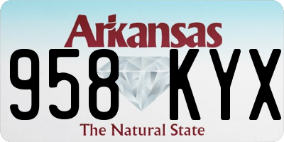 AR license plate 958KYX