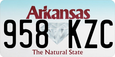 AR license plate 958KZC