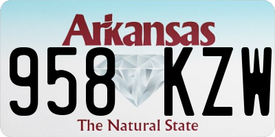 AR license plate 958KZW