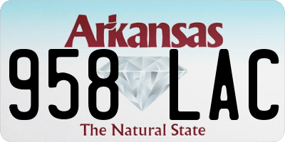 AR license plate 958LAC