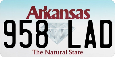 AR license plate 958LAD
