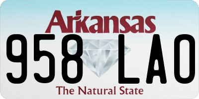 AR license plate 958LAO