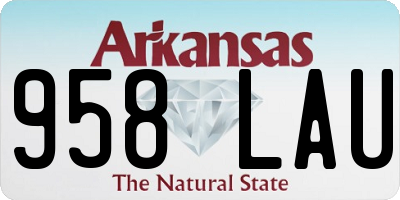AR license plate 958LAU