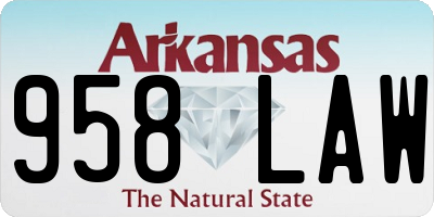 AR license plate 958LAW