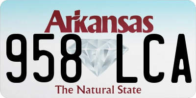 AR license plate 958LCA