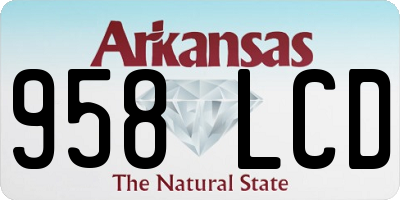 AR license plate 958LCD