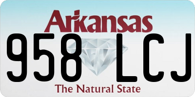 AR license plate 958LCJ