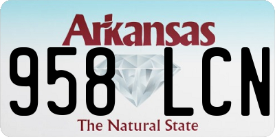 AR license plate 958LCN