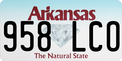 AR license plate 958LCO