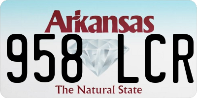 AR license plate 958LCR