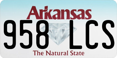AR license plate 958LCS