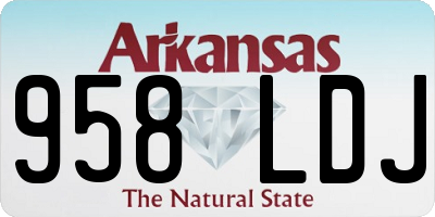 AR license plate 958LDJ