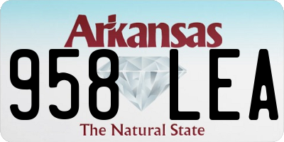 AR license plate 958LEA