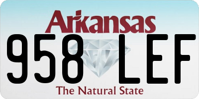 AR license plate 958LEF