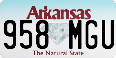 AR license plate 958MGU