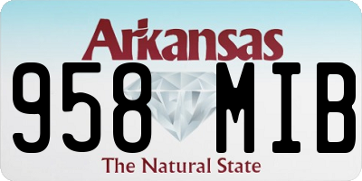 AR license plate 958MIB