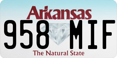 AR license plate 958MIF