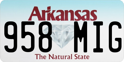 AR license plate 958MIG
