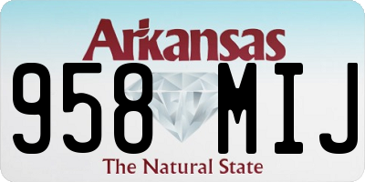AR license plate 958MIJ