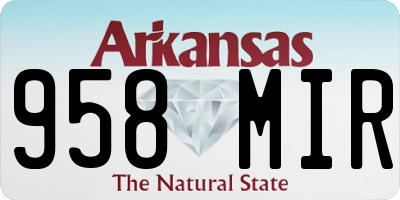 AR license plate 958MIR