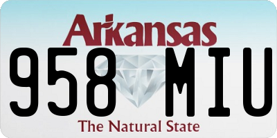 AR license plate 958MIU