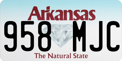 AR license plate 958MJC