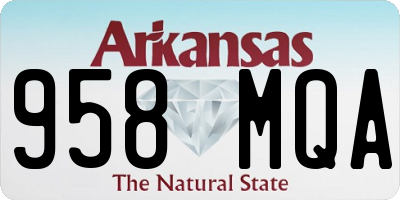 AR license plate 958MQA