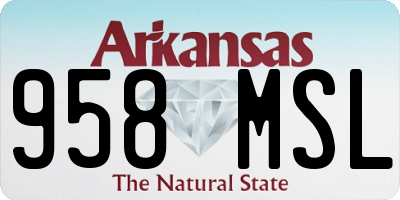 AR license plate 958MSL