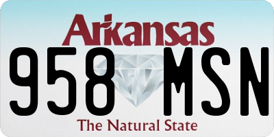 AR license plate 958MSN