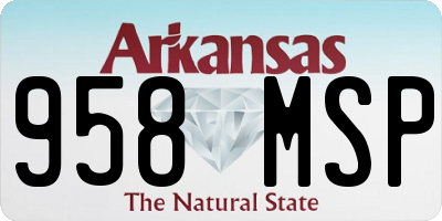 AR license plate 958MSP