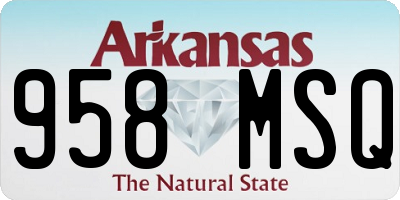 AR license plate 958MSQ