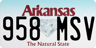 AR license plate 958MSV