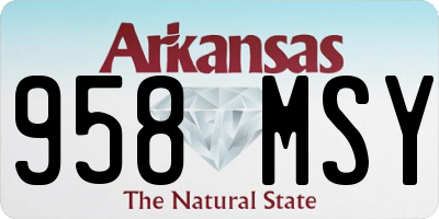 AR license plate 958MSY