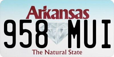 AR license plate 958MUI