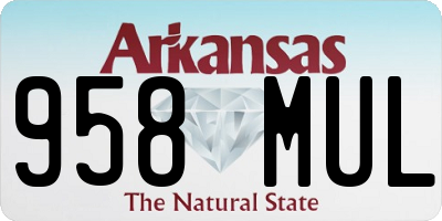 AR license plate 958MUL