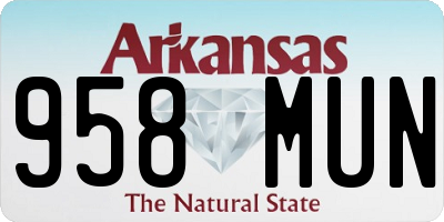 AR license plate 958MUN