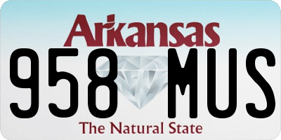 AR license plate 958MUS