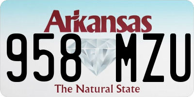 AR license plate 958MZU