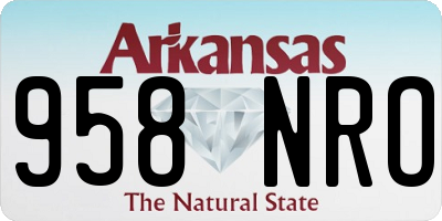 AR license plate 958NRO