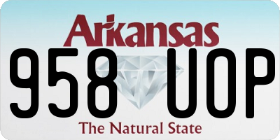 AR license plate 958UOP
