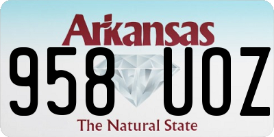AR license plate 958UOZ