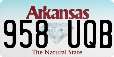 AR license plate 958UQB