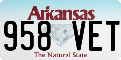 AR license plate 958VET