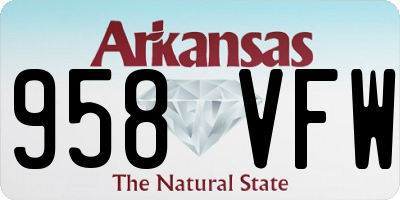 AR license plate 958VFW