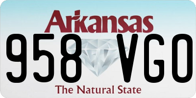 AR license plate 958VGO