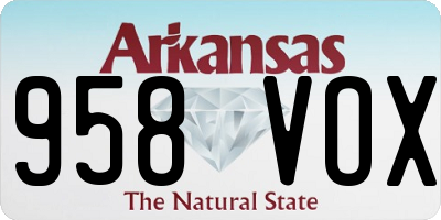 AR license plate 958VOX