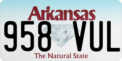 AR license plate 958VUL