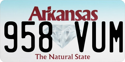 AR license plate 958VUM