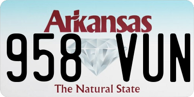 AR license plate 958VUN