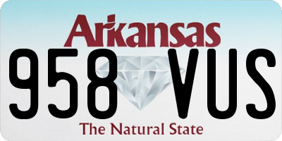 AR license plate 958VUS